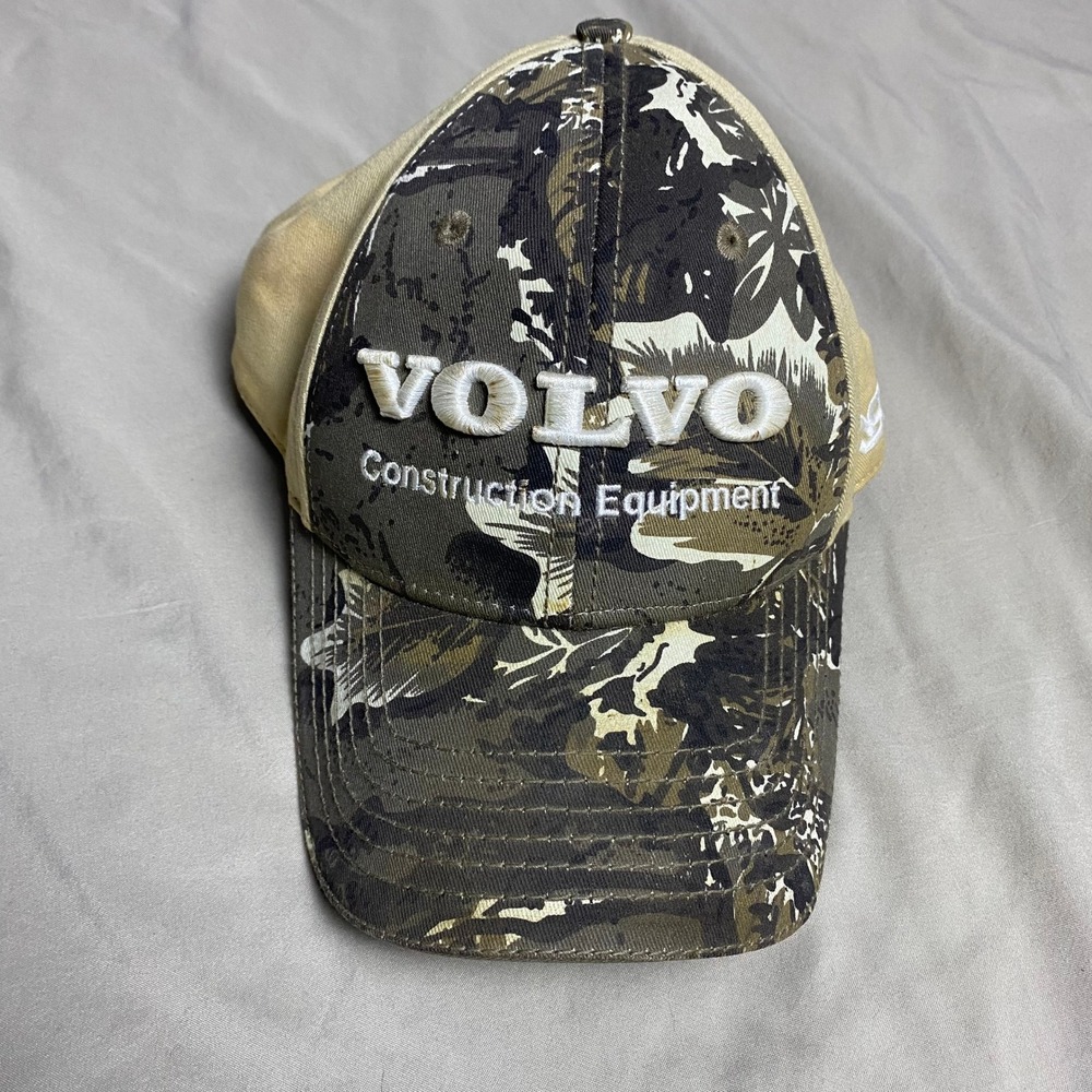 Volvo Construction Equipment Camo Trucker Hat Atlanta Cap Company Mens Tan Camo